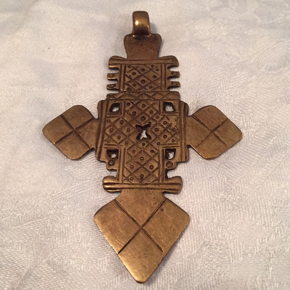 Bronze/Brass Cross - Different Designs Each Side